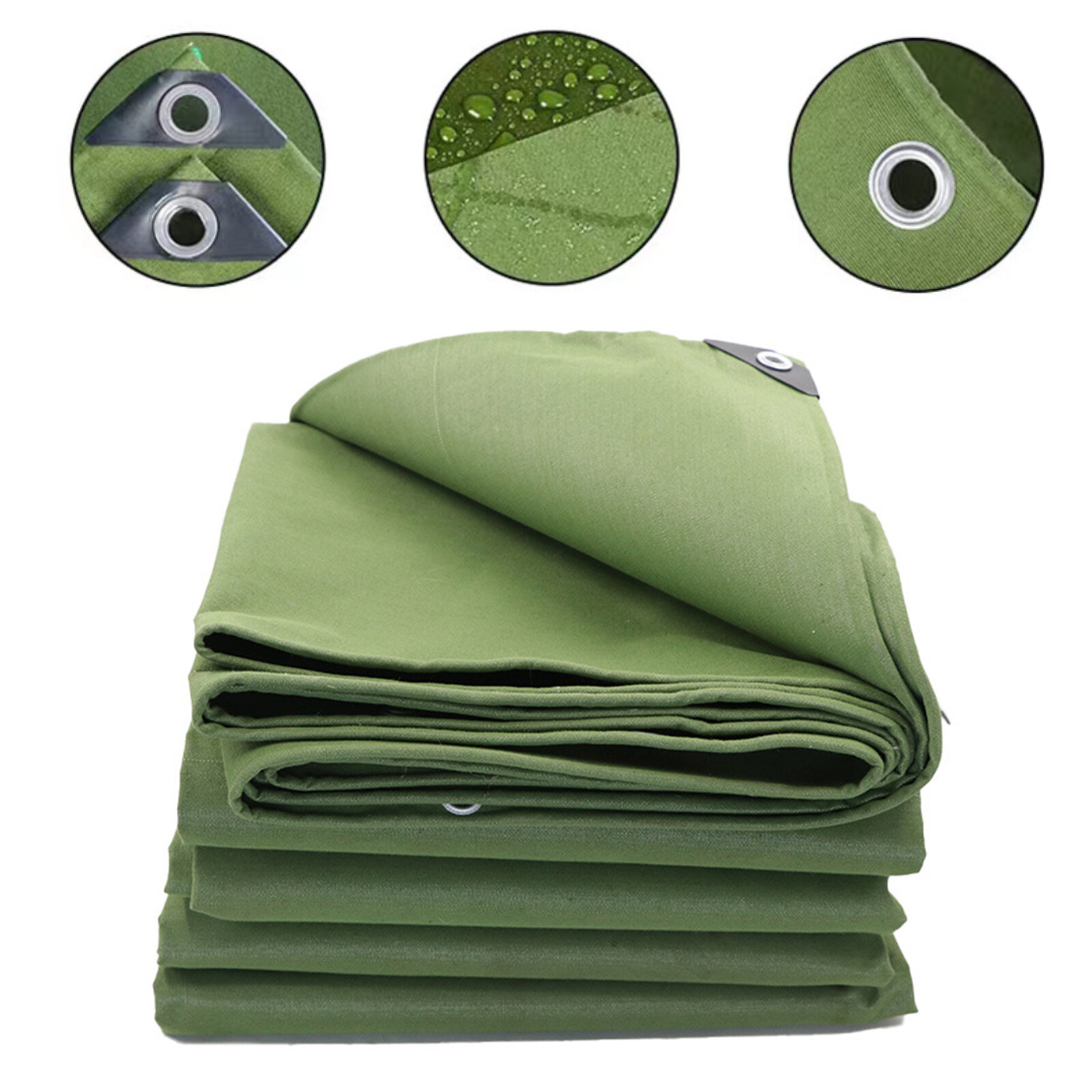 Heavy Duty Canvas Tarps Shelter w Grommet Tarpaulin Cover Canopy Water-Resistant