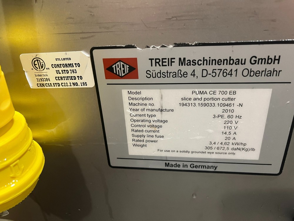 Treif Slicer Puma 700 EB--Freight Available