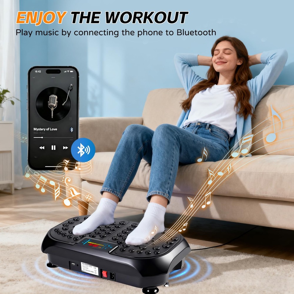 Vibration Plate Exercise Machine, Vibrating Plate for Lymphatic Drainage, Ful...