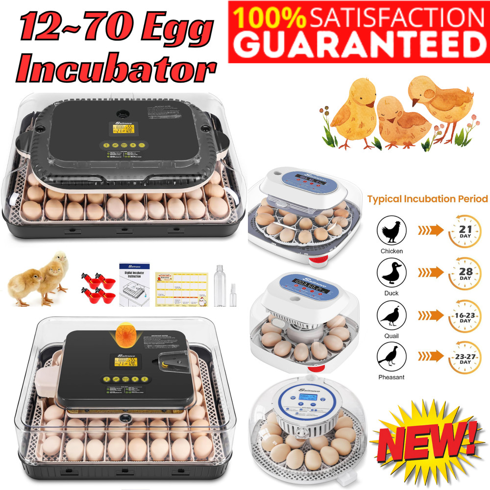 12/18/24/48/56/70 Egg Incubators for Hatching Eggs with Automatic Egg Turning⚡