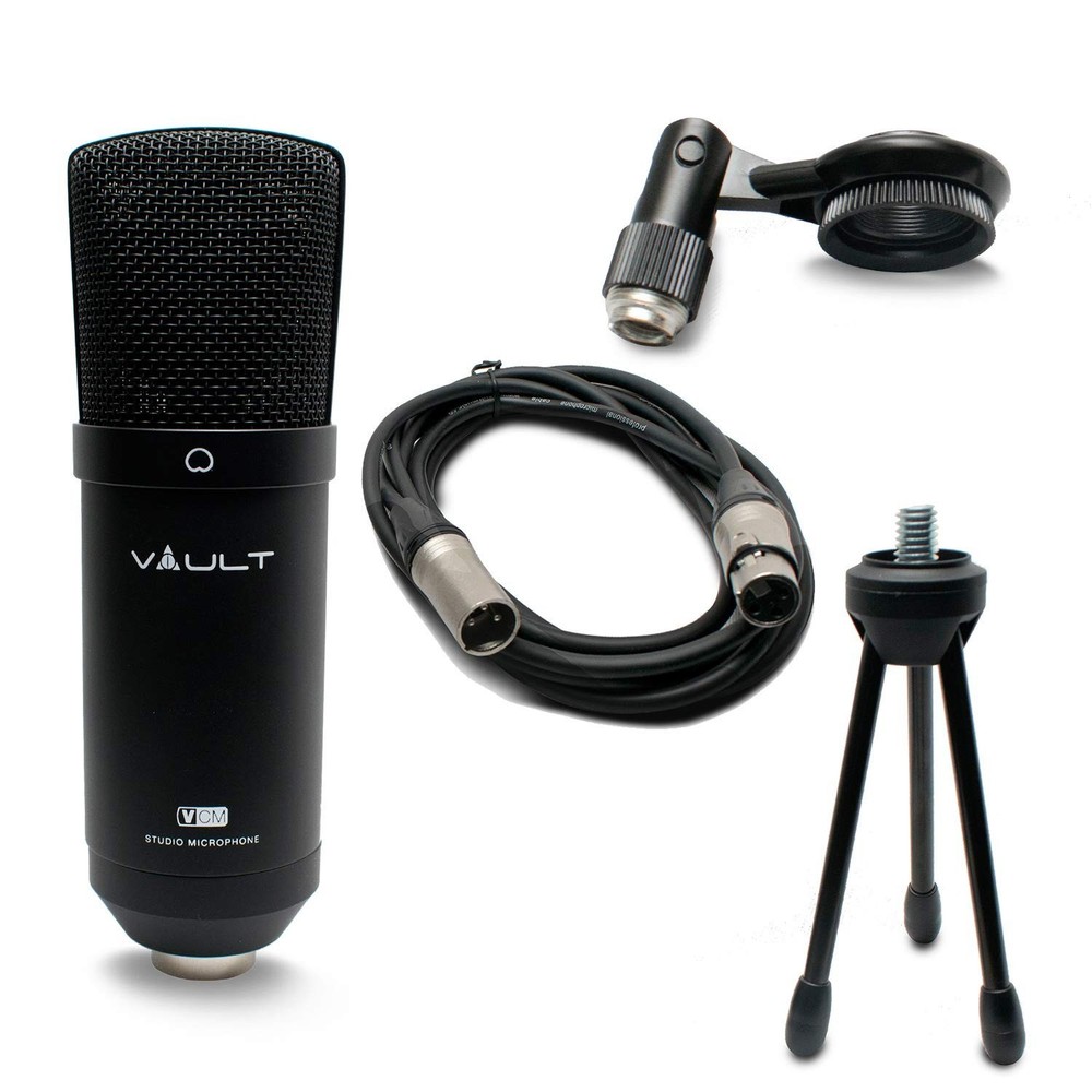 Vault VCM Studio Microphone with Tripod, XLR Cable, and Shock Mount