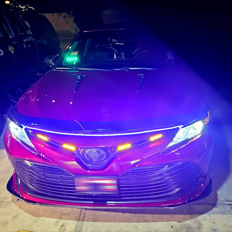 4x Car Front Grille LED Emergency Strobe Flash Warning Light Remote Control Kits