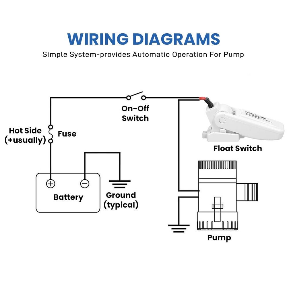 Automatic Boat Bilge Pump Float Switch 12V 1100GPH Automatic Bilge Pump Switch