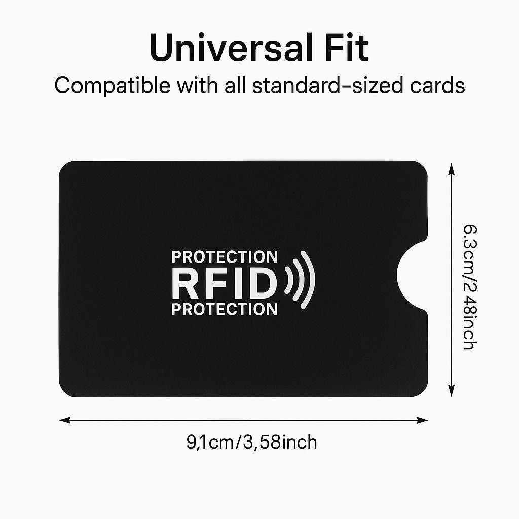 RFID Blocking Sleeve for Credit ID Card - Aluminum NFC Protector Holder (6 Pack)