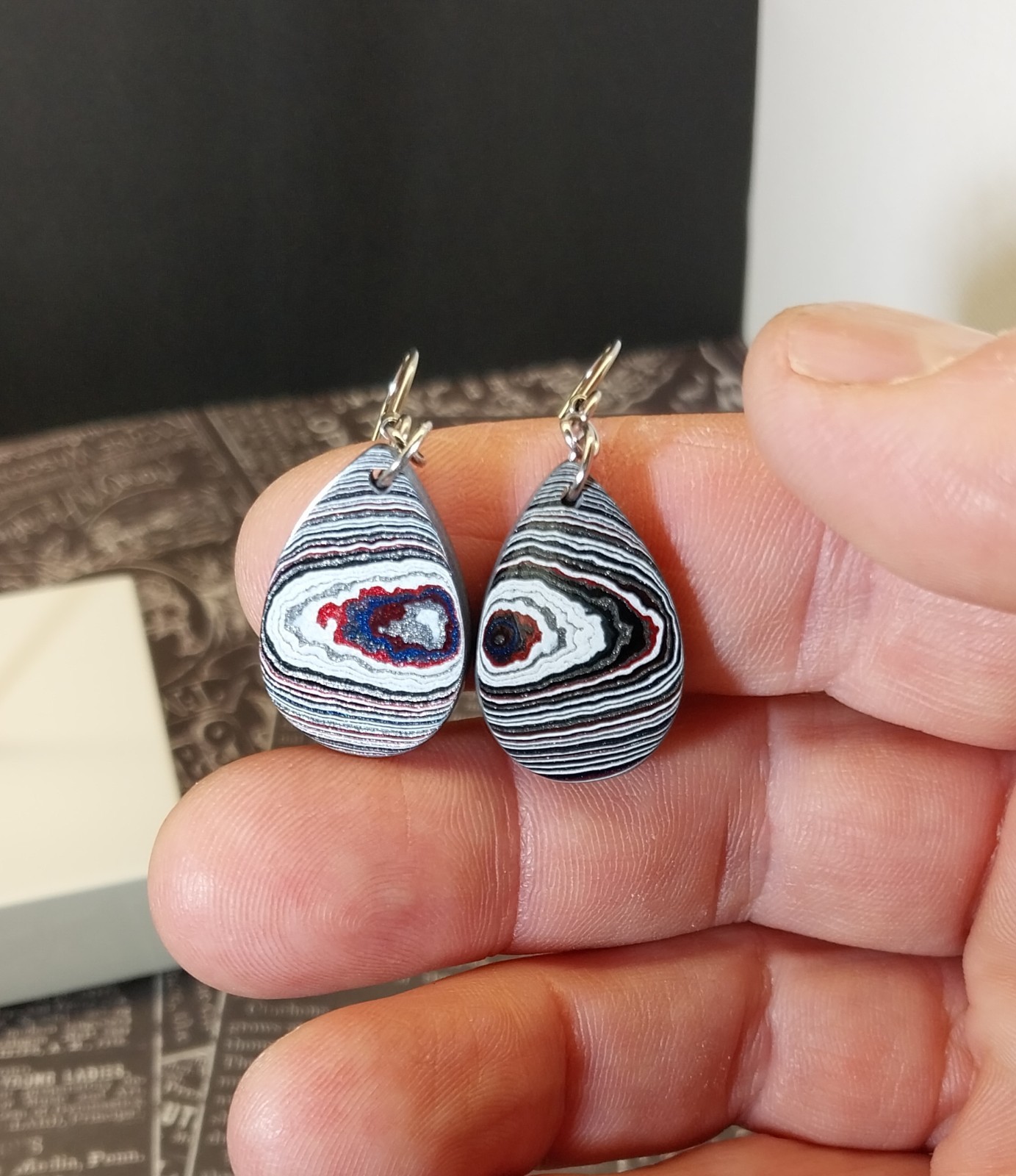 Michigan Fordite Earrings, Happy Agate Studio, EB110