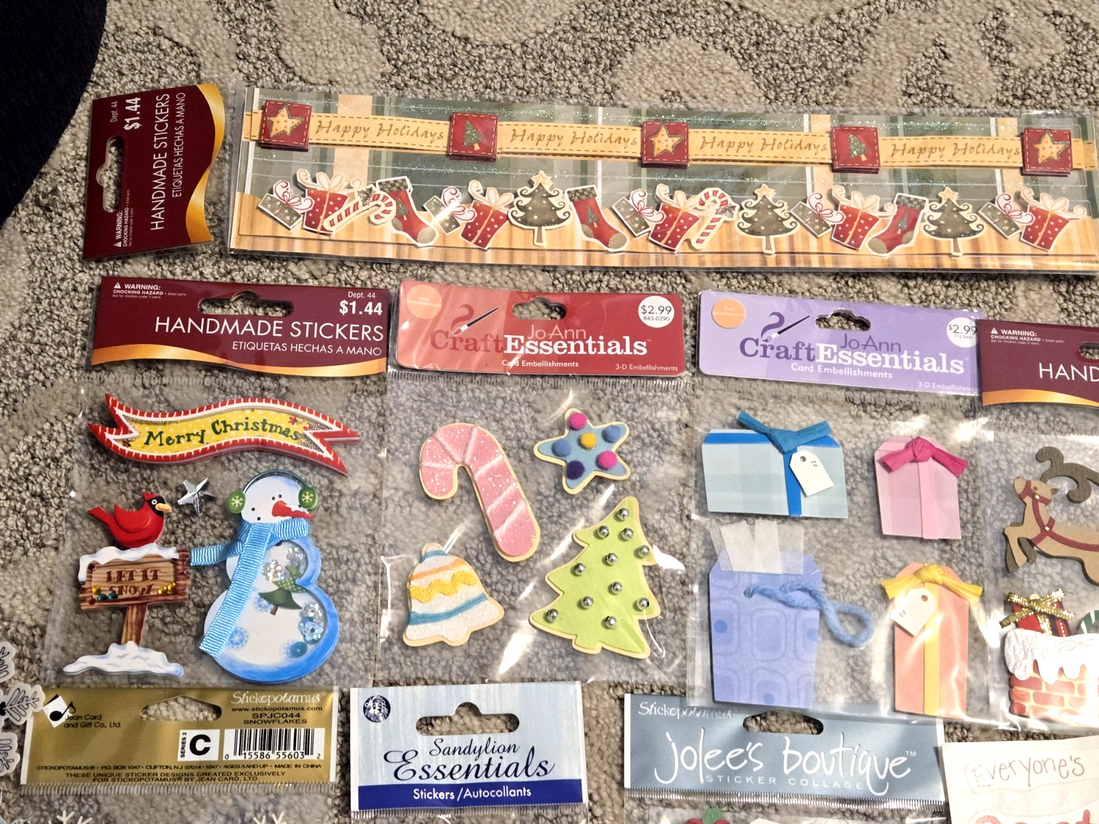 Holiday Sticker Lot Jolee's Christmas, Valentine's, Easter, Halloween, +++ NEW