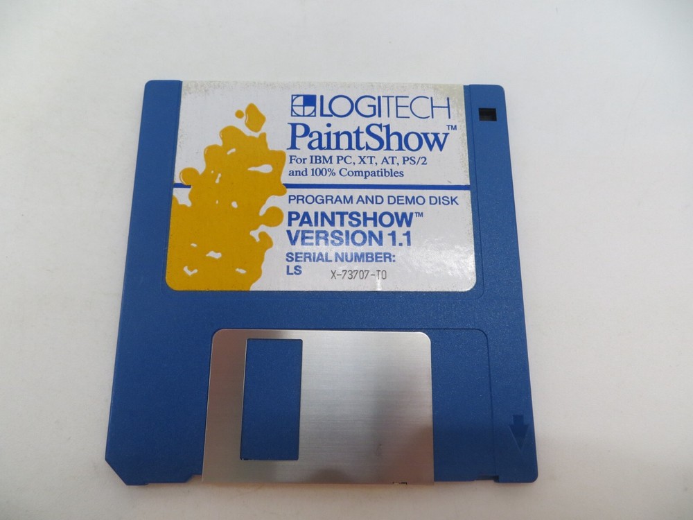 PaintShow Version 1.1 3.5" Floppy Disk for IBM PC, XT, AT, PS/2 Computers 1988 *