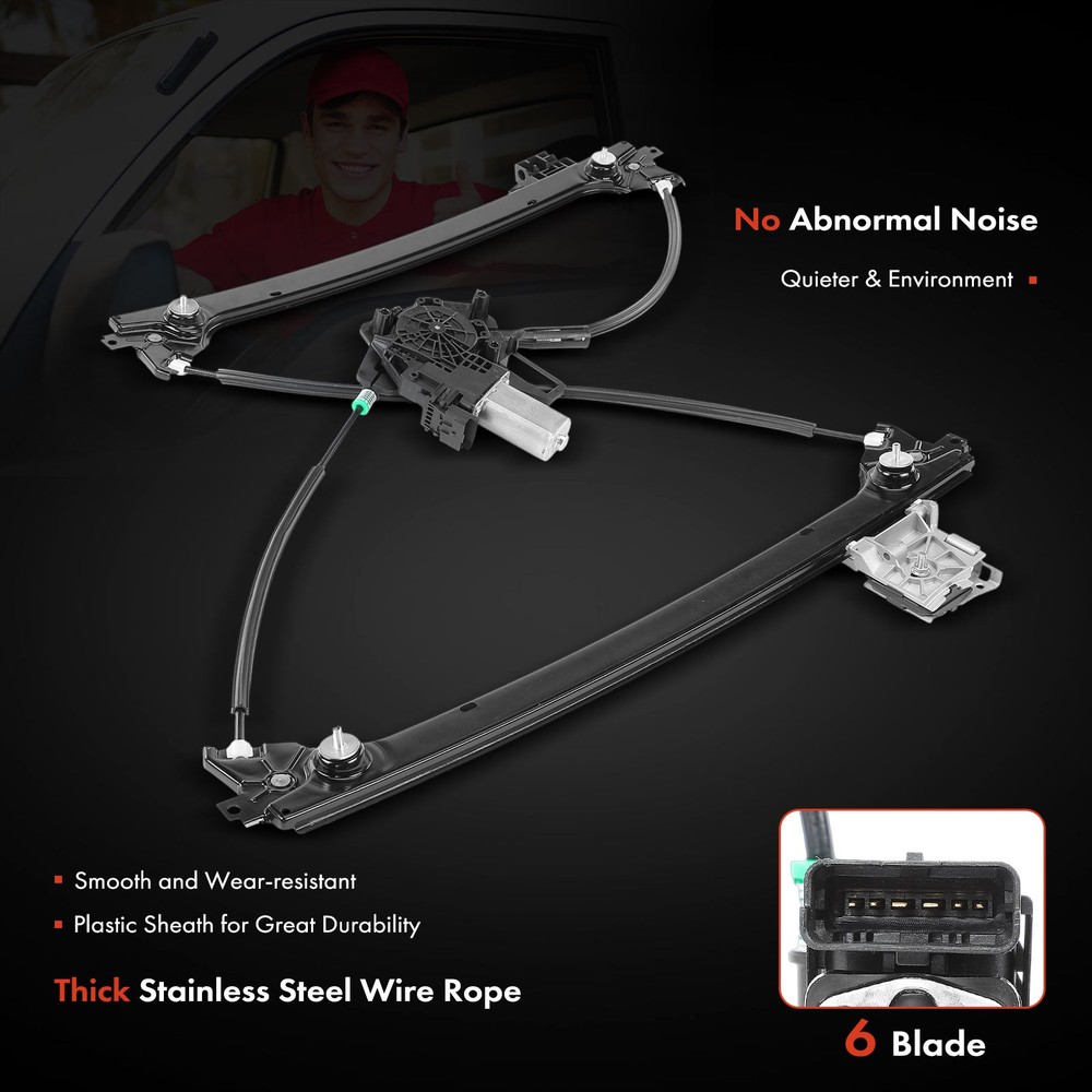 Power Window Regulator with Motor for Tesla Model X 2016-2024 Front Driver Left