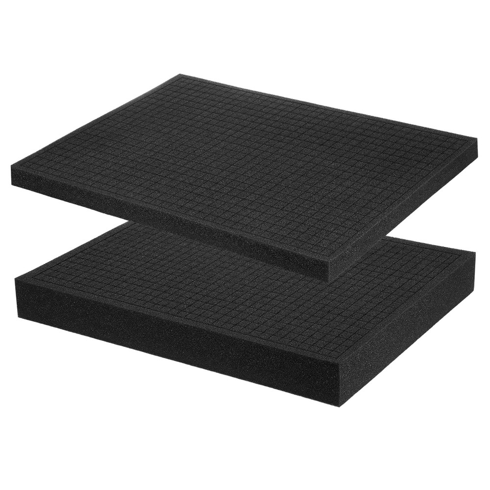 Precise Polyurethane Foam Thicknesses 16"Lx12"W (2pcs, Black) for Padding