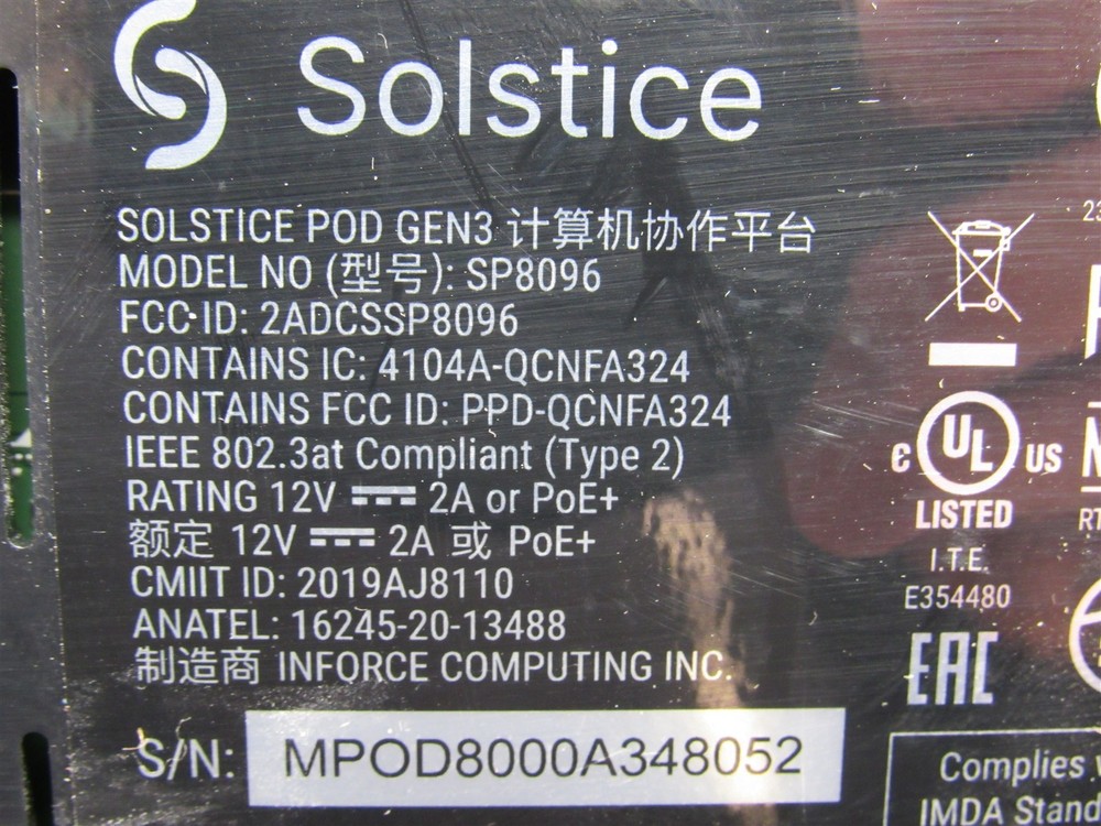 4 LOT Mersive Solstice POD Gen 3 SP8096 Wireless Presentation System w/ Adapter