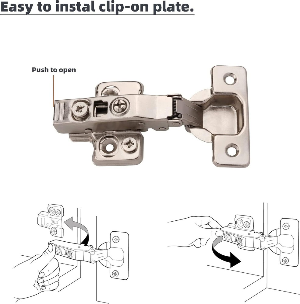 Kitchen Cabinet Frameless Hinges (40 pcs), Soft Close Door Hinges