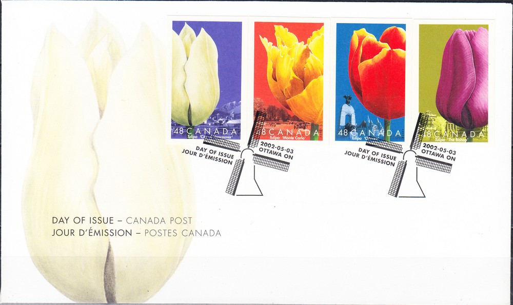 W CANADA 1947a-d FDC TULIPS