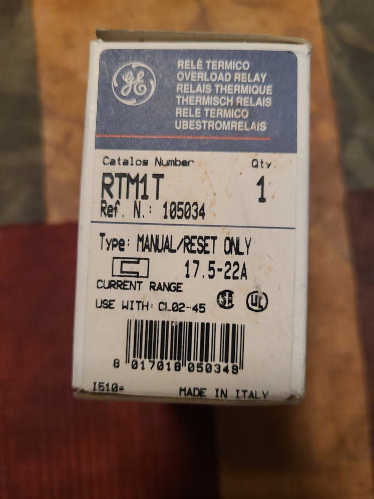 General Electric Overload Relay RTM1T