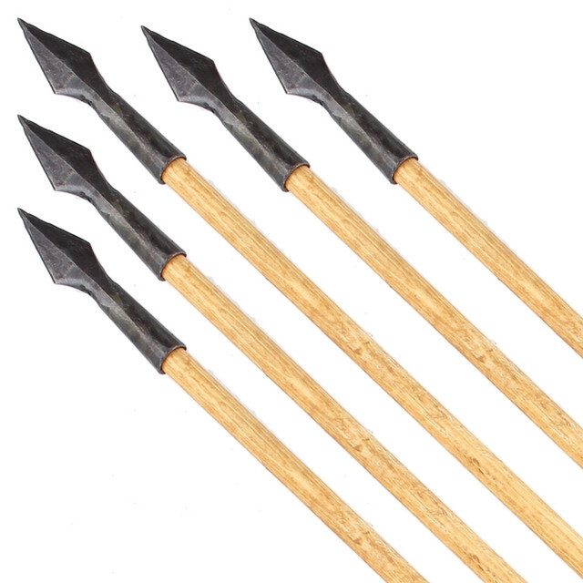 Hand forged Ancient Medieval Viking Iron Arrowheads, 5 piece