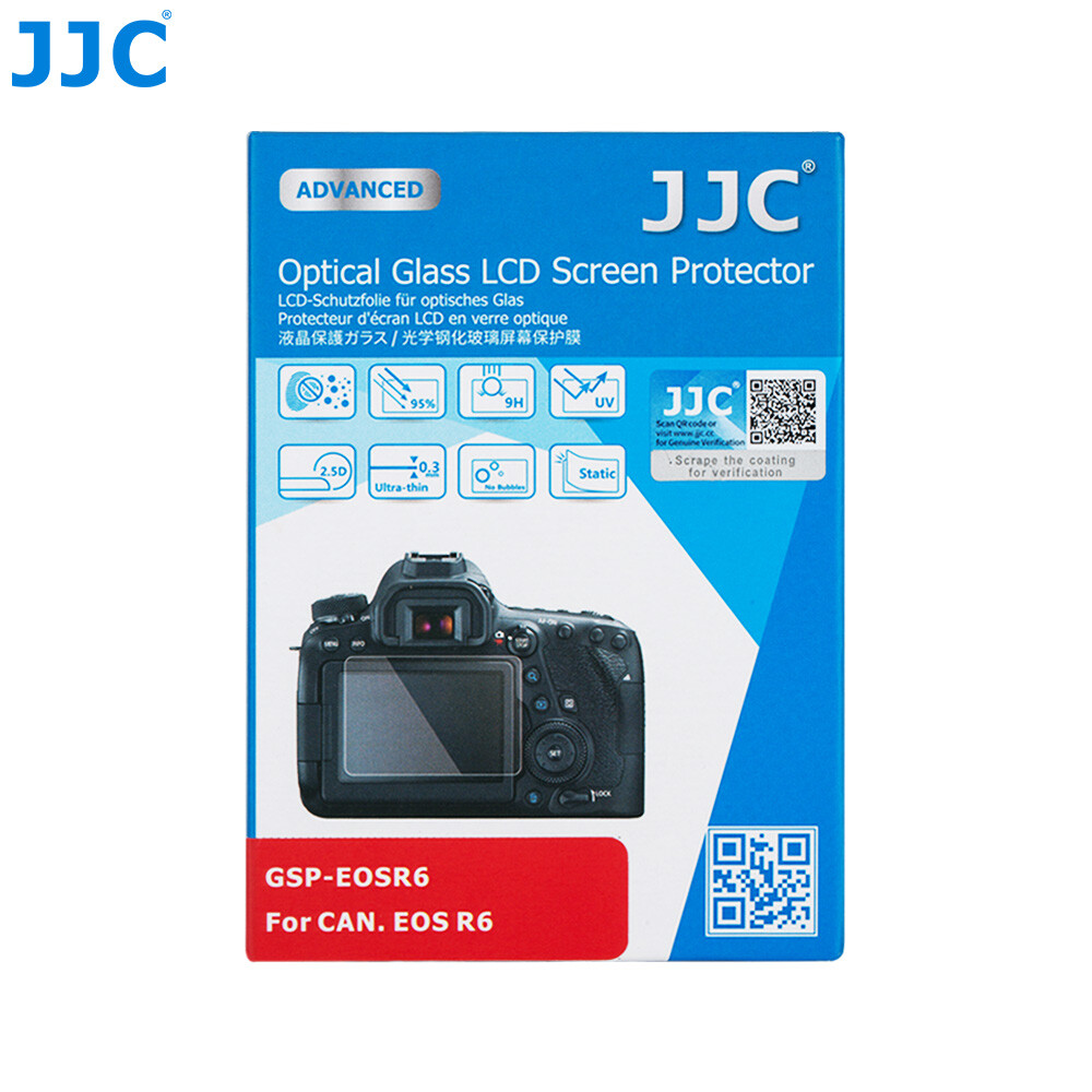JJC GSP-EOSR6 9H 2D 0.3mm TEMPERED Glass Thin LCD Protector Canon EOS R6