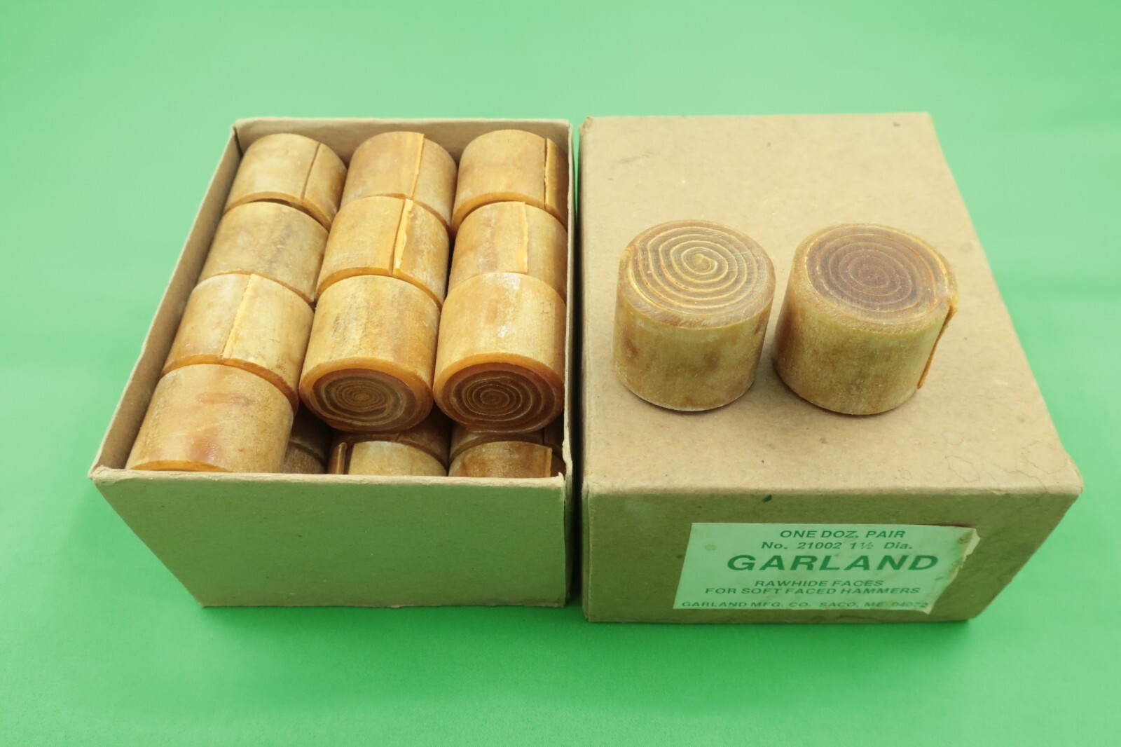 Garland 21002 Rawhide Faces 1 1/2" for Soft Faced Hammers NOS 1 Pair Per Order