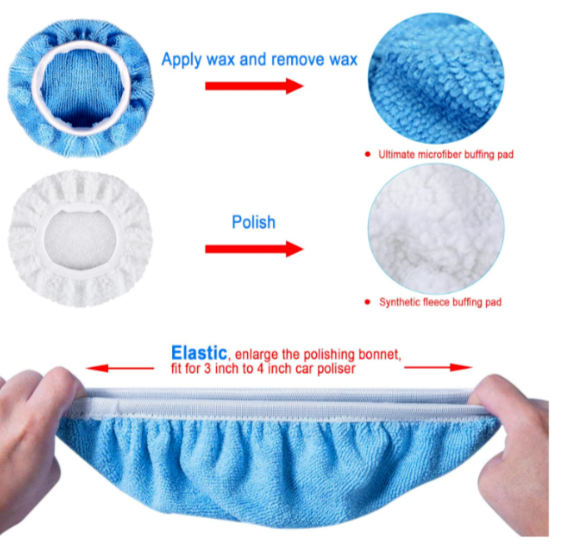 Wool Buffing Polishing Pad Kit, Drill Buffer Attachment 3 Inch New