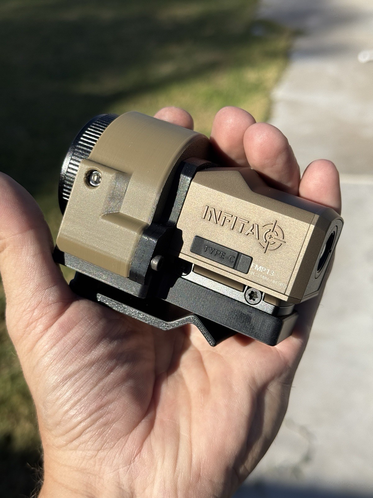 Monocular Magnifier Add-on Infitac FMP-13 FML-19 Compatible - Olive Brown