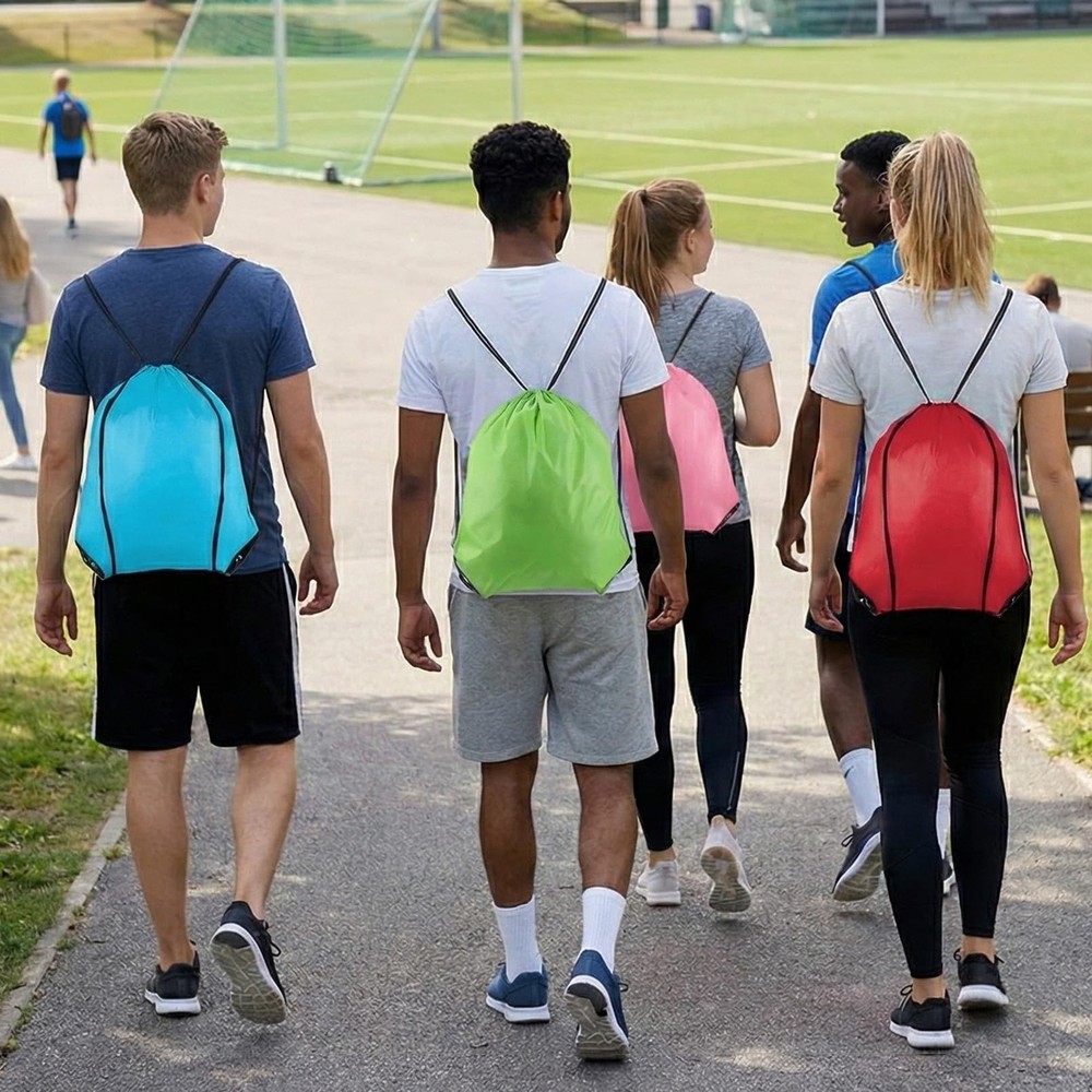 IJRPLM 100 Pack Drawstring Bags Bulk, Polyester Cinch Bags, Large, Multicolor