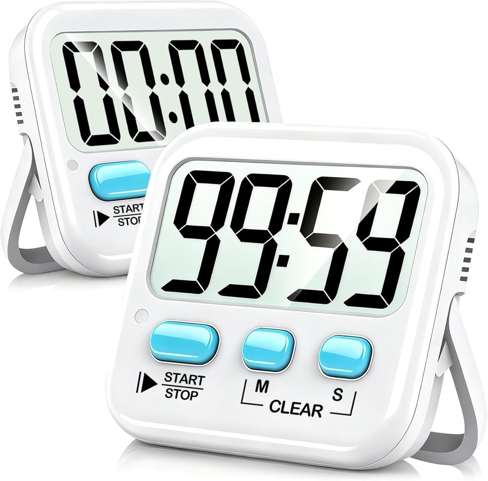 Dual Digital Countdown Timers - Perfect for Kitchen, Classroom & Exercise Use