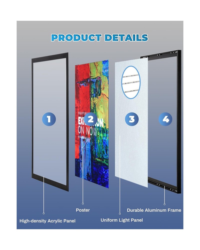 Spolehli 16x24" LED Poster Frame Adjustable Brightness