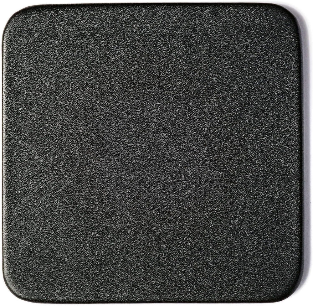 Classic Leatherette Coaster Set - Luxury Black Leatherette Square Coasters with