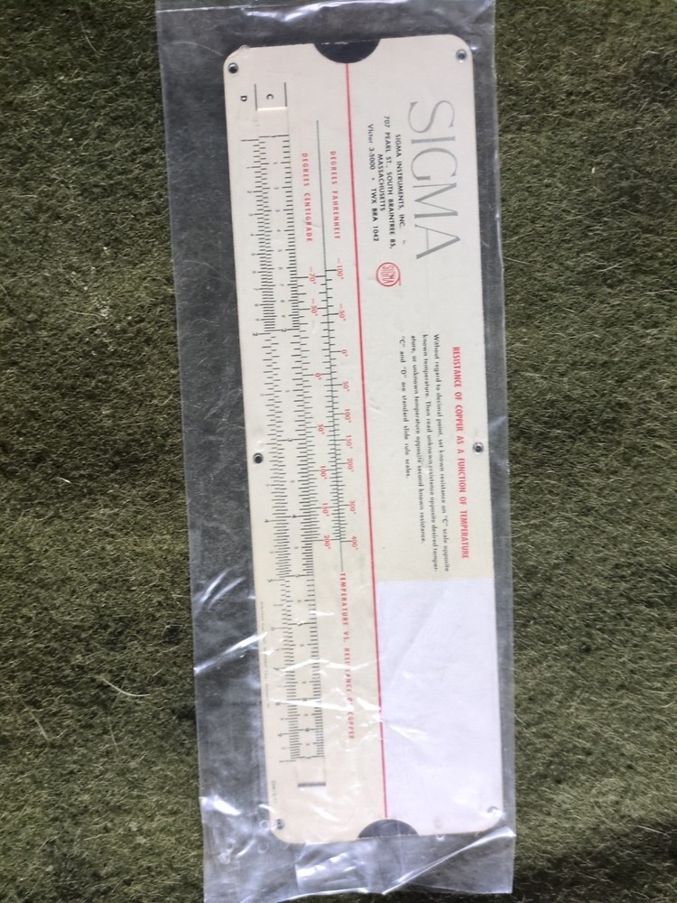 Vintage Sigma Instruments Slide Rule Slidechart Calculator Chart 1957 ?