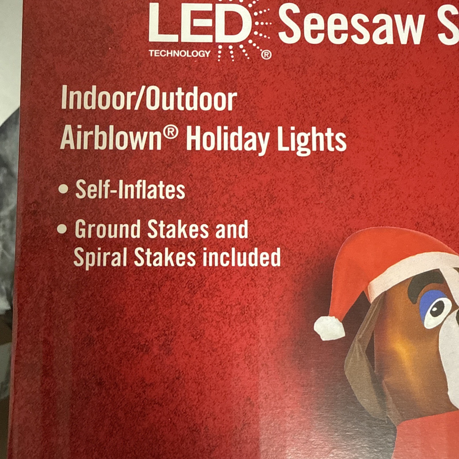 Home Accents 6FT Animated LED Seesaw Scene Christmas Dogs Airblown Inflatable