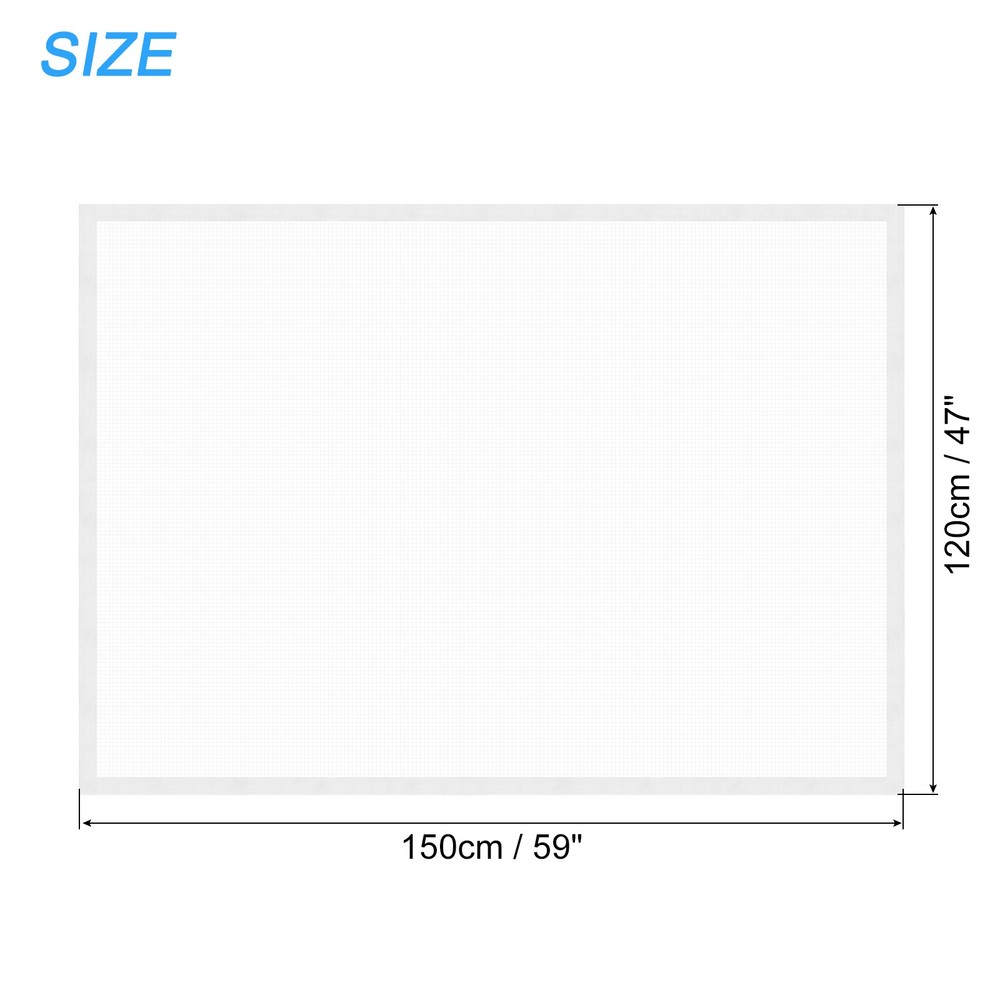 Window Screen Mesh 47" x 59" Fiberglass Net Mesh White Frame Hook and Loop