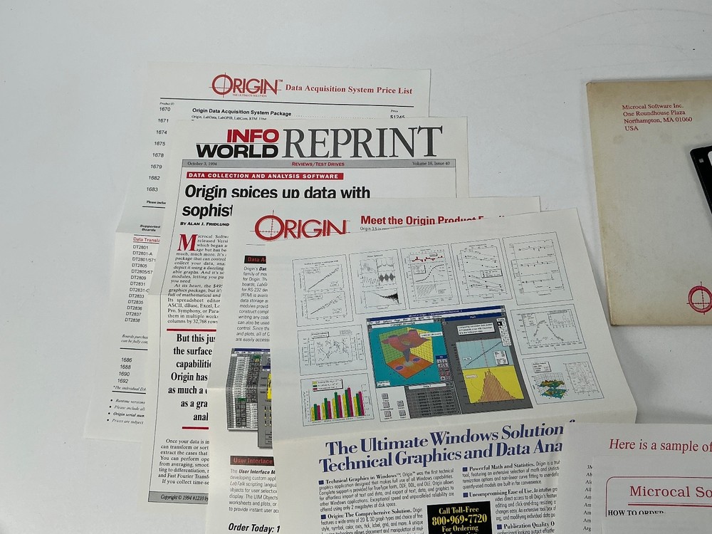 Microcal Software Origin Computer Model Demo Verson 3.5” Disks New Open Box