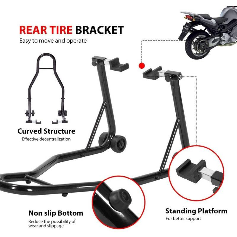 Heavy Duty Motorcycle Stands Lifter Front + Rear Combo Dirtbike Bike Wheel Lift