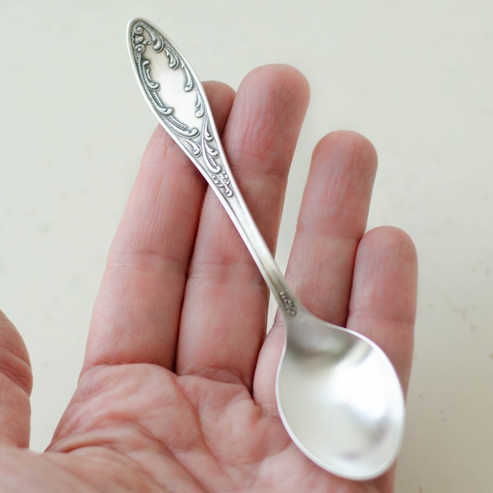 Tea spoon mismatched flatware set Small spoons from USSR, Soviet flatware set