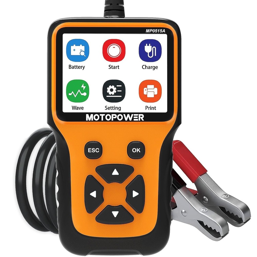 Portable Battery Tester for 12V Automotive with Quick Load Testing Features