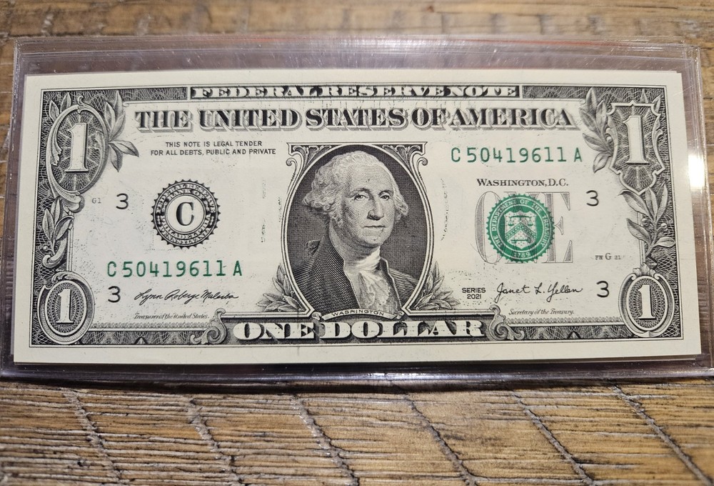 Series 2021 $1 Error Notes Offset Printing/ Transfer Error 7 Notes Uncirculated