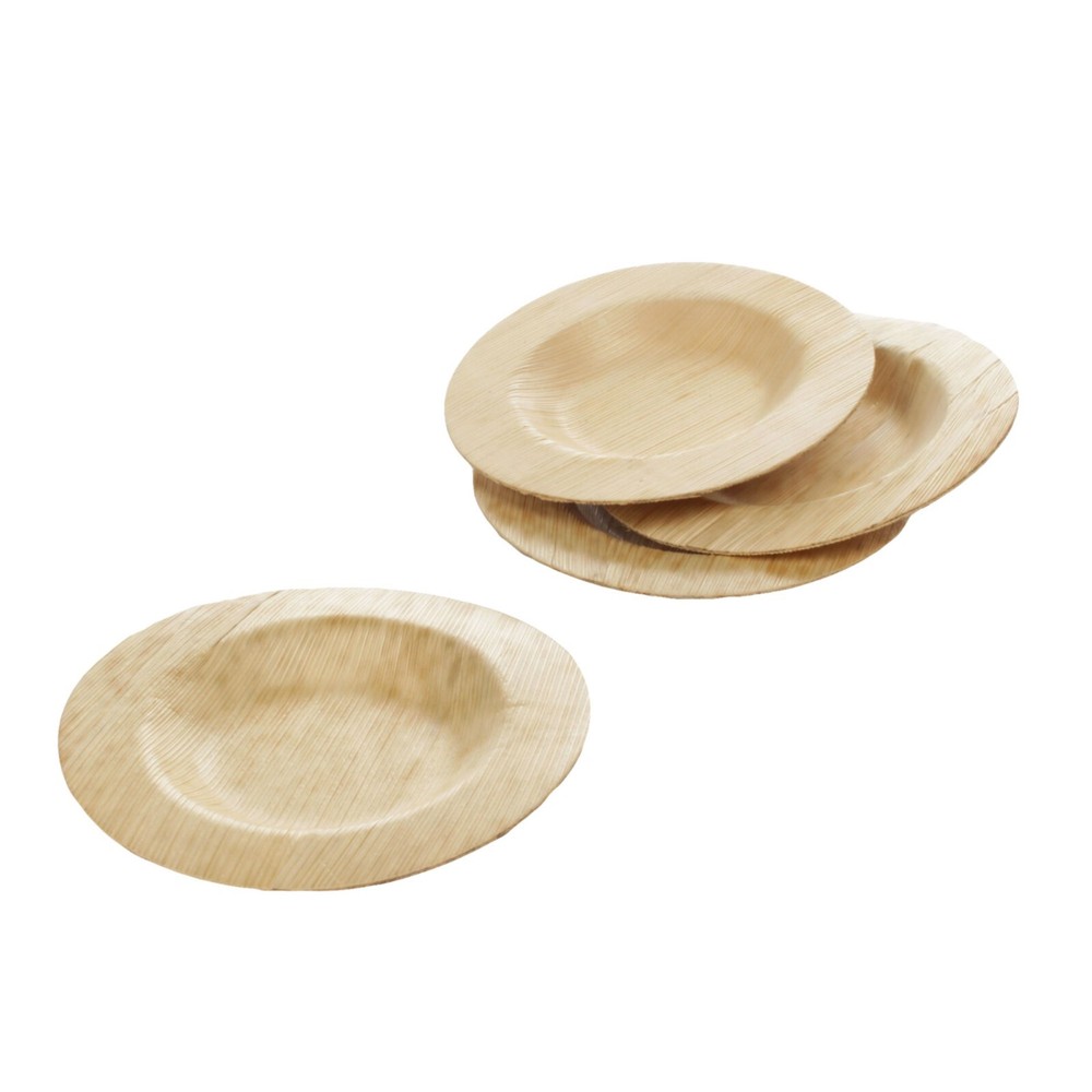 BambooMN Premium Bamboo Leaf Round Plates - Multiple Sizes & Quantities