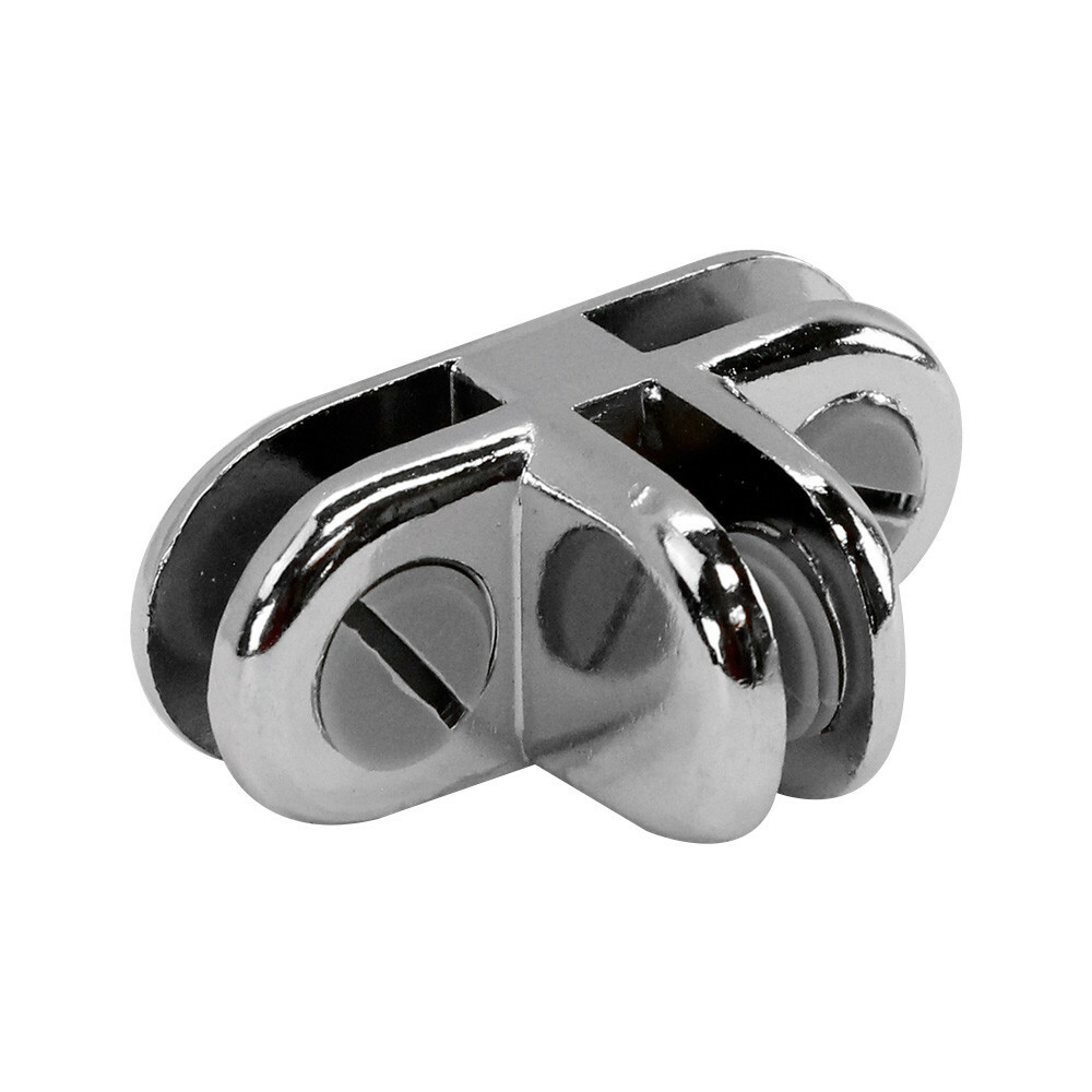 50 Pc Chrome 3 Way Glass 3/16'' Use Cubic Cubbie Connector Clip Tempered Glass