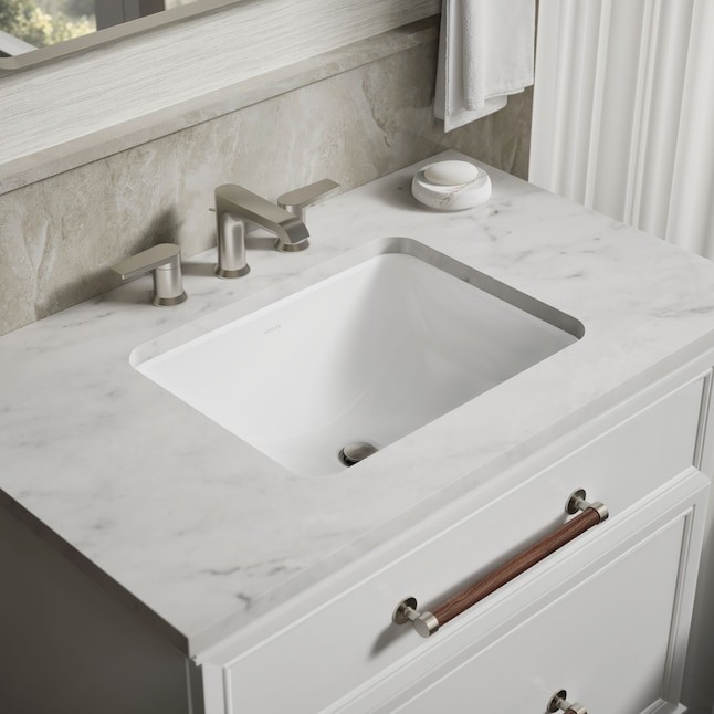 KOHLER Caxton Vitreous China 20.25-in Undermount Rectangular Transitional White