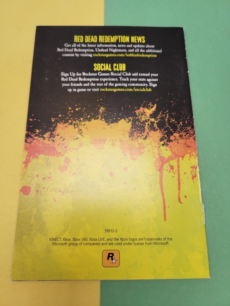 Xbox 360 Undead Nightmare Manual Only