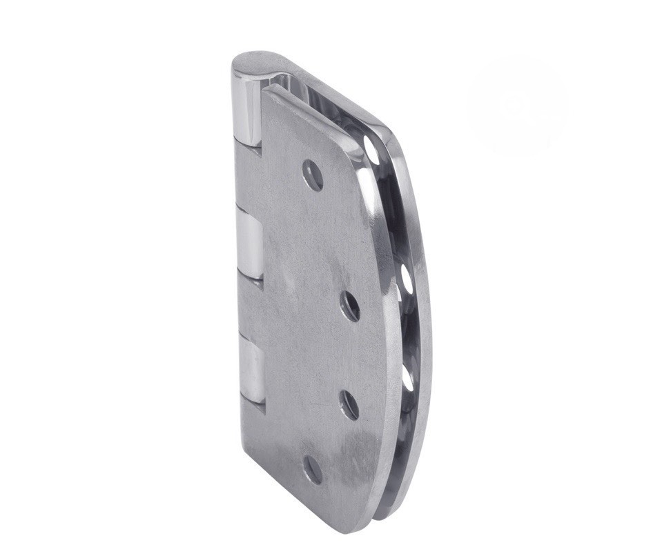 316 SS Cast Rounded Edge Crescent Butt Hinge 4” Highly Polished