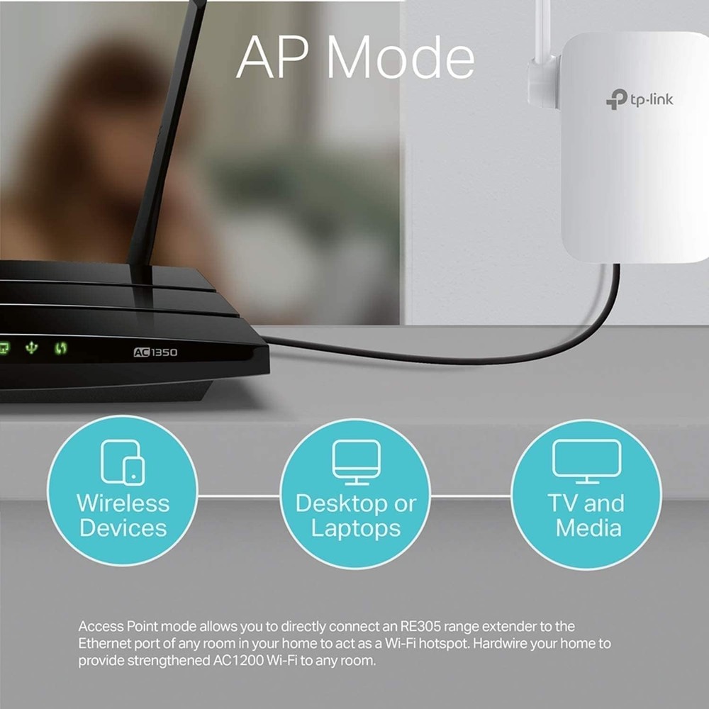 Compact 1200Mbps WiFi Extender - Easy Setup with Kasa App & Alexa Support