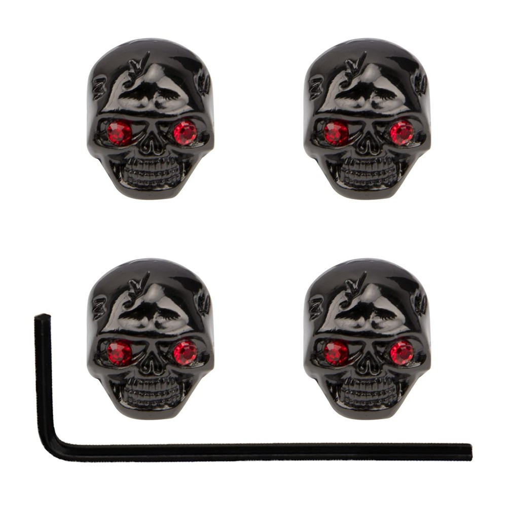 Yootones 4Pcs Electric Guitar Tone Knobs - Skull Head Compatible Black