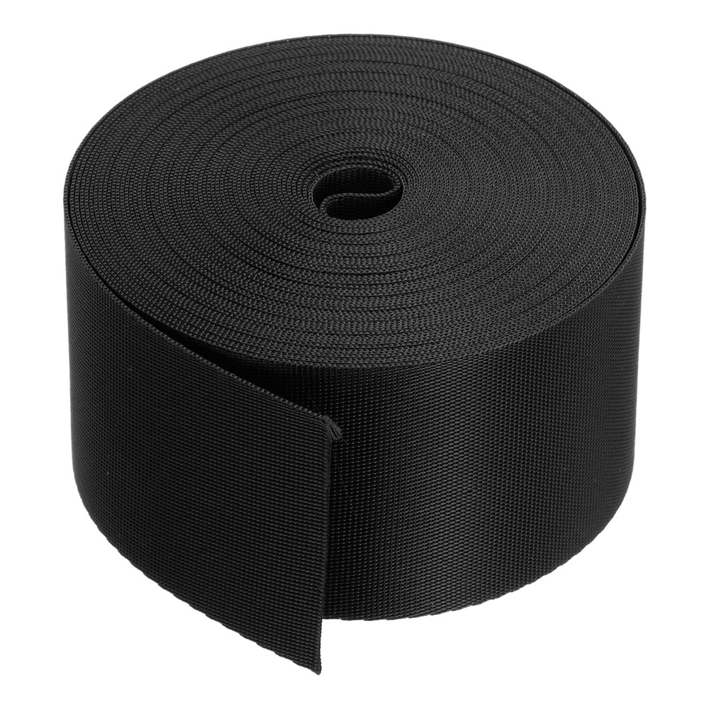 Flat Nylon Webbing Strap 2 Inch 10 Yards Black for Backpack