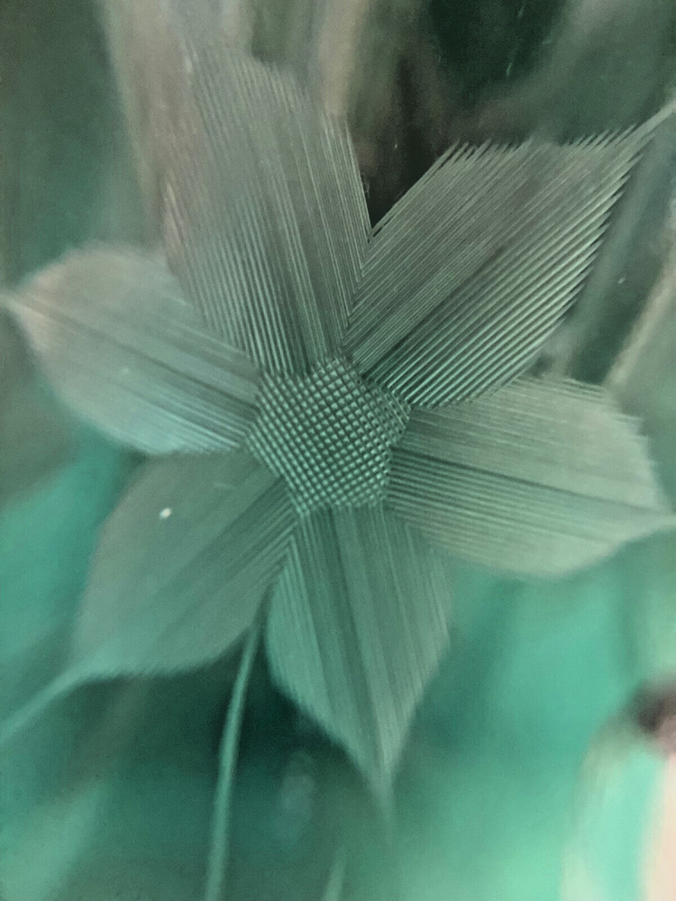 Vintage Glass Etched Pitcher Flowers