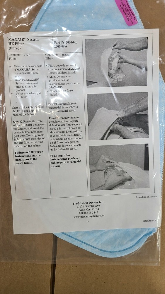 MaxAir Systems Particulate HE Filter Part number 2000-06