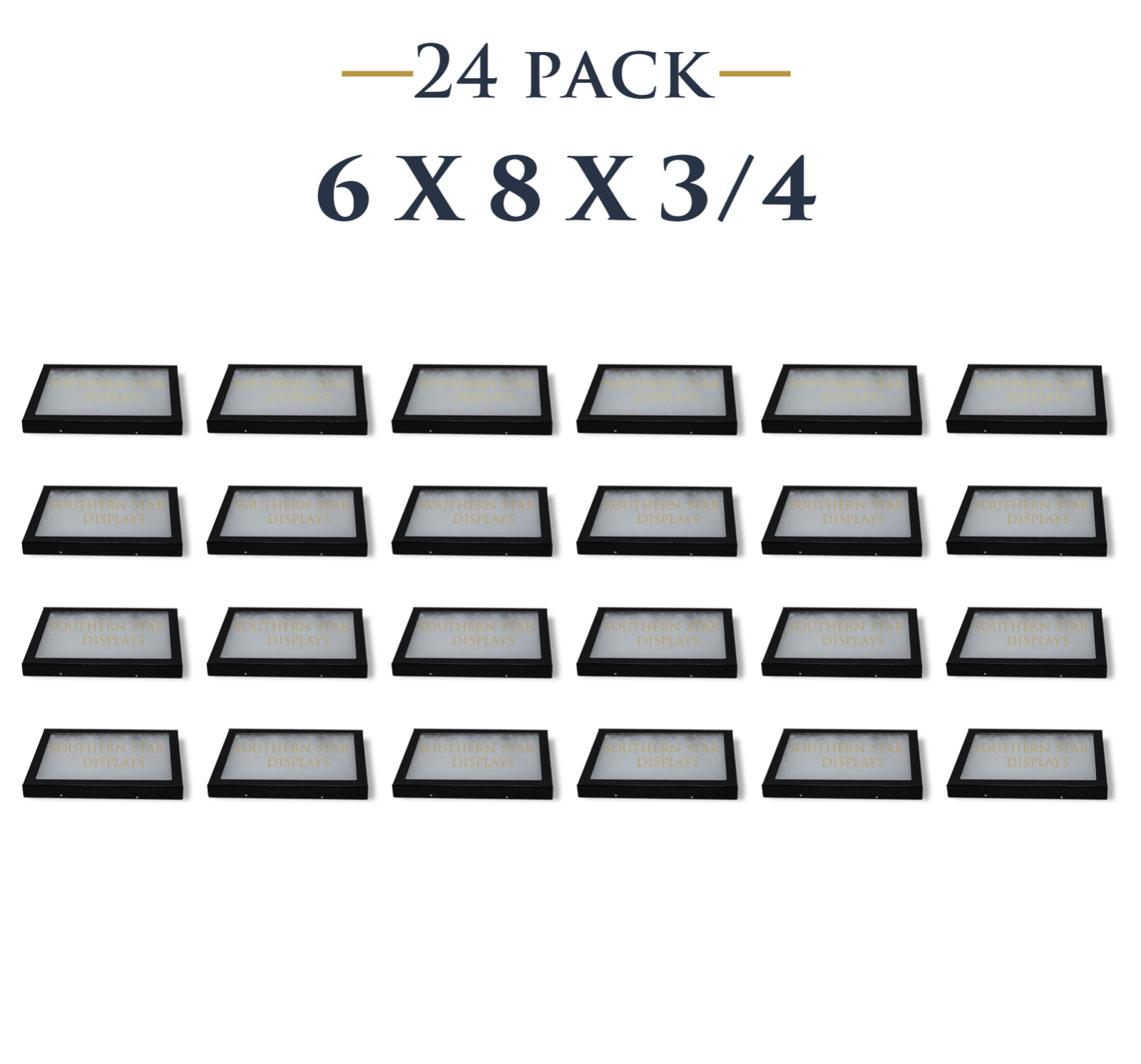 24 Pack of 6 x 8 x 3/4 Riker Display Cases Box for Collectibles Jewelry & More