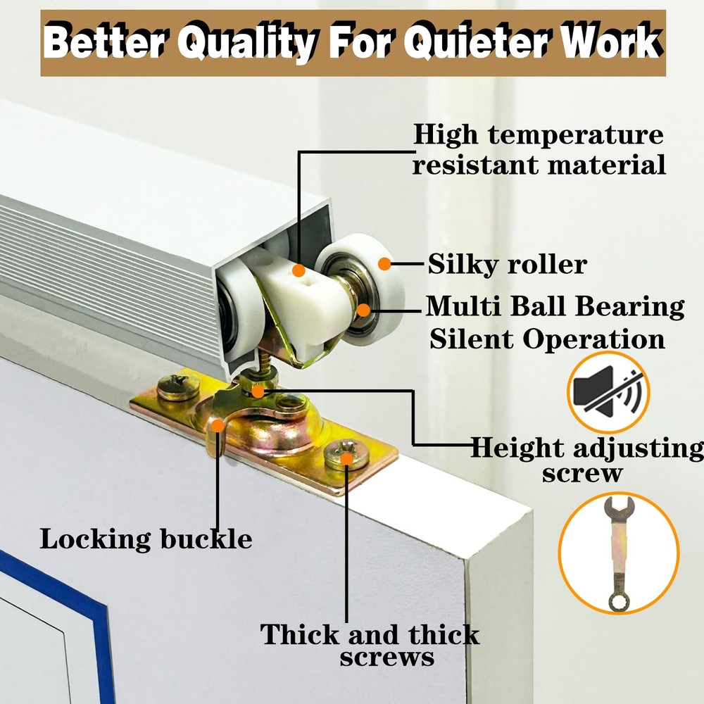 PILISPARK 2 Pack Pocket Door Frame Roller,Sliding 1'' (no Rail), 1‘’- roller
