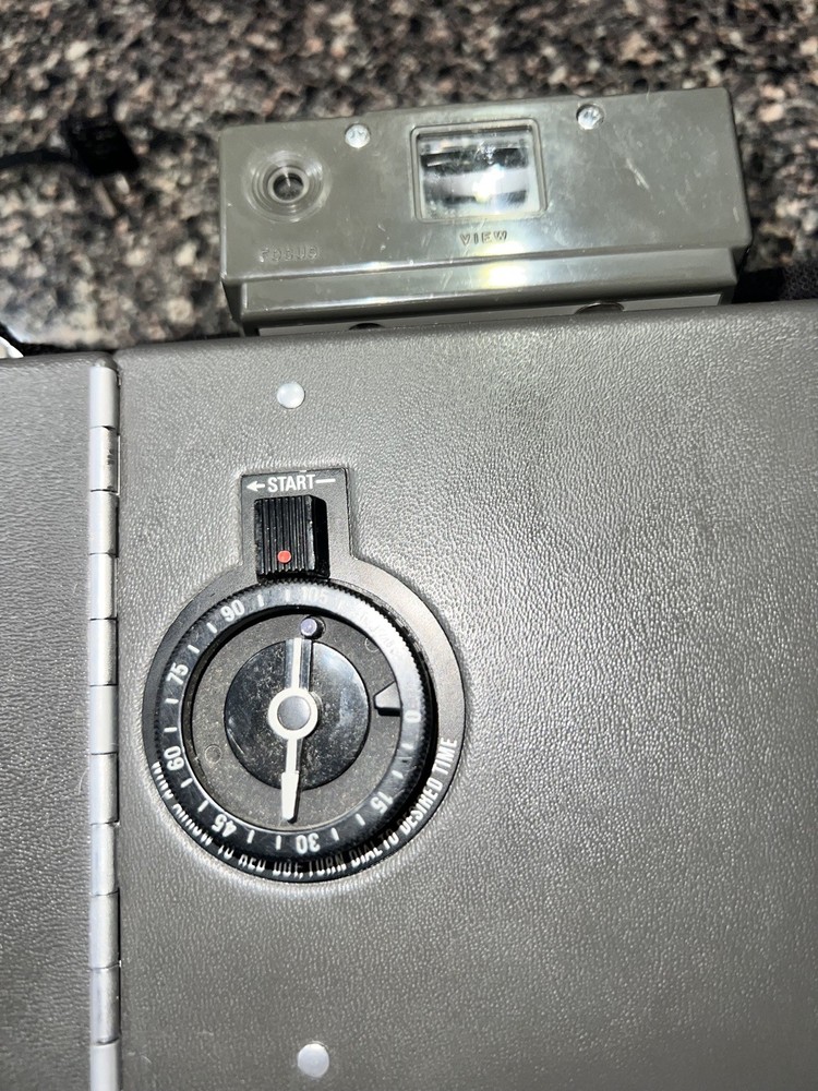 Vintage Polaroid Automatic 330 Land Camera With Case & Manual, Paperwork + Flash