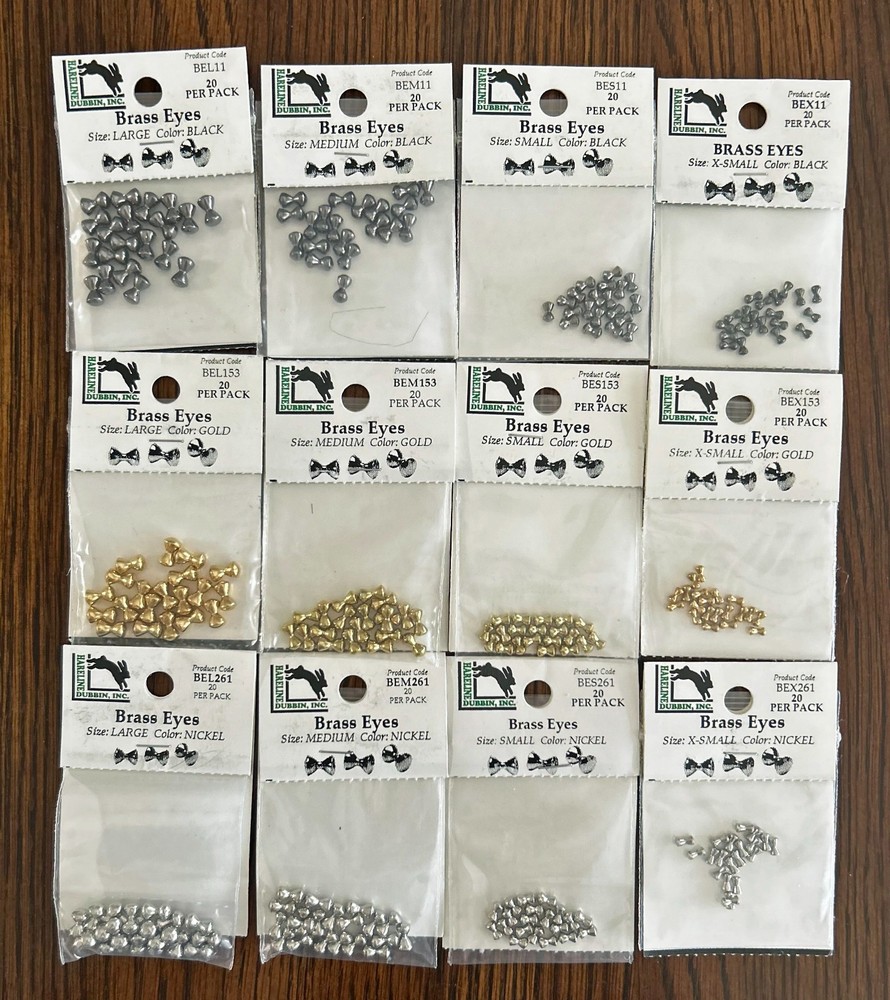 Lead Barbell Eyes - Plain and Plated - Hareline