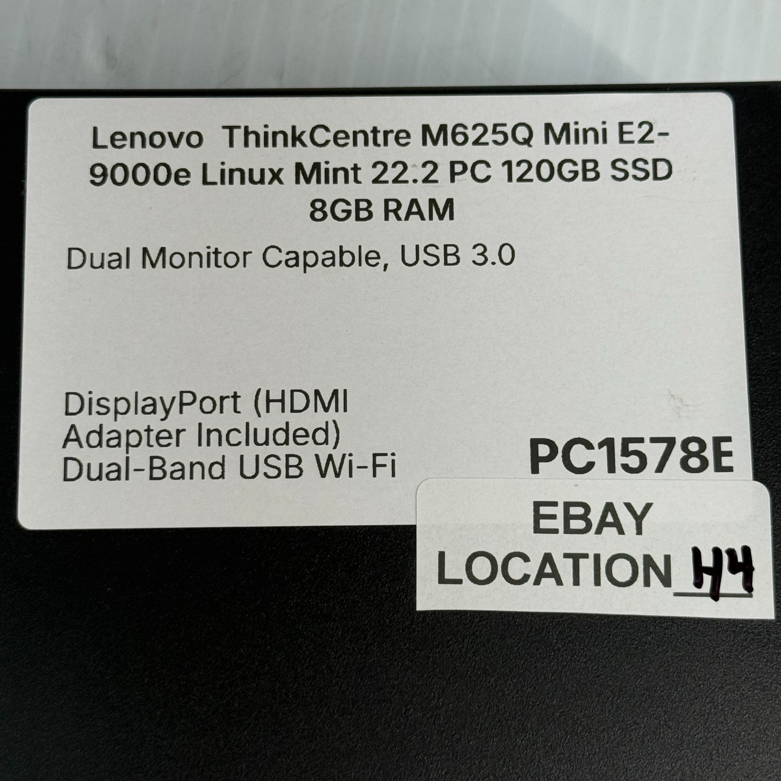 Lenovo ThinkCentre M625Q AMD E2 Linux Mint 22.2 Mini PC 120GB SSD 8GB RAM