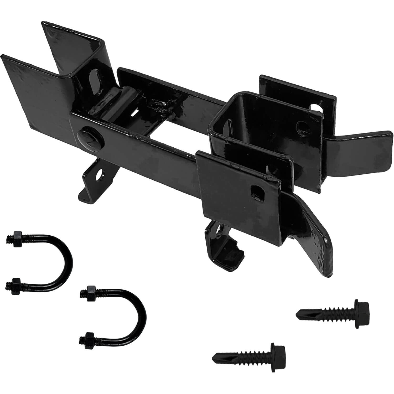 Black Strong Arm Double Gate Latch - Commercial and Residential